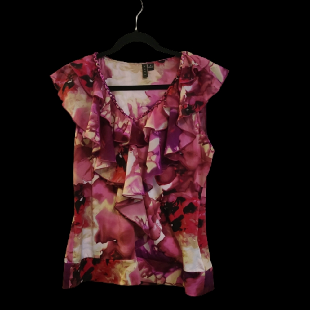 Sioni Woman Floral Ruffle Top